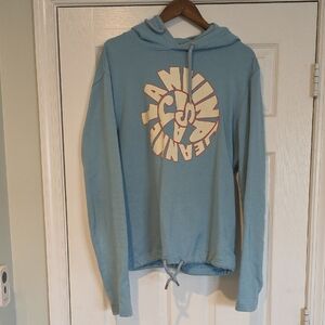 Lanvin Blue Hoodie with Cream Logo